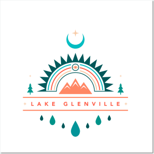 Lake Glenville NC boho design Posters and Art